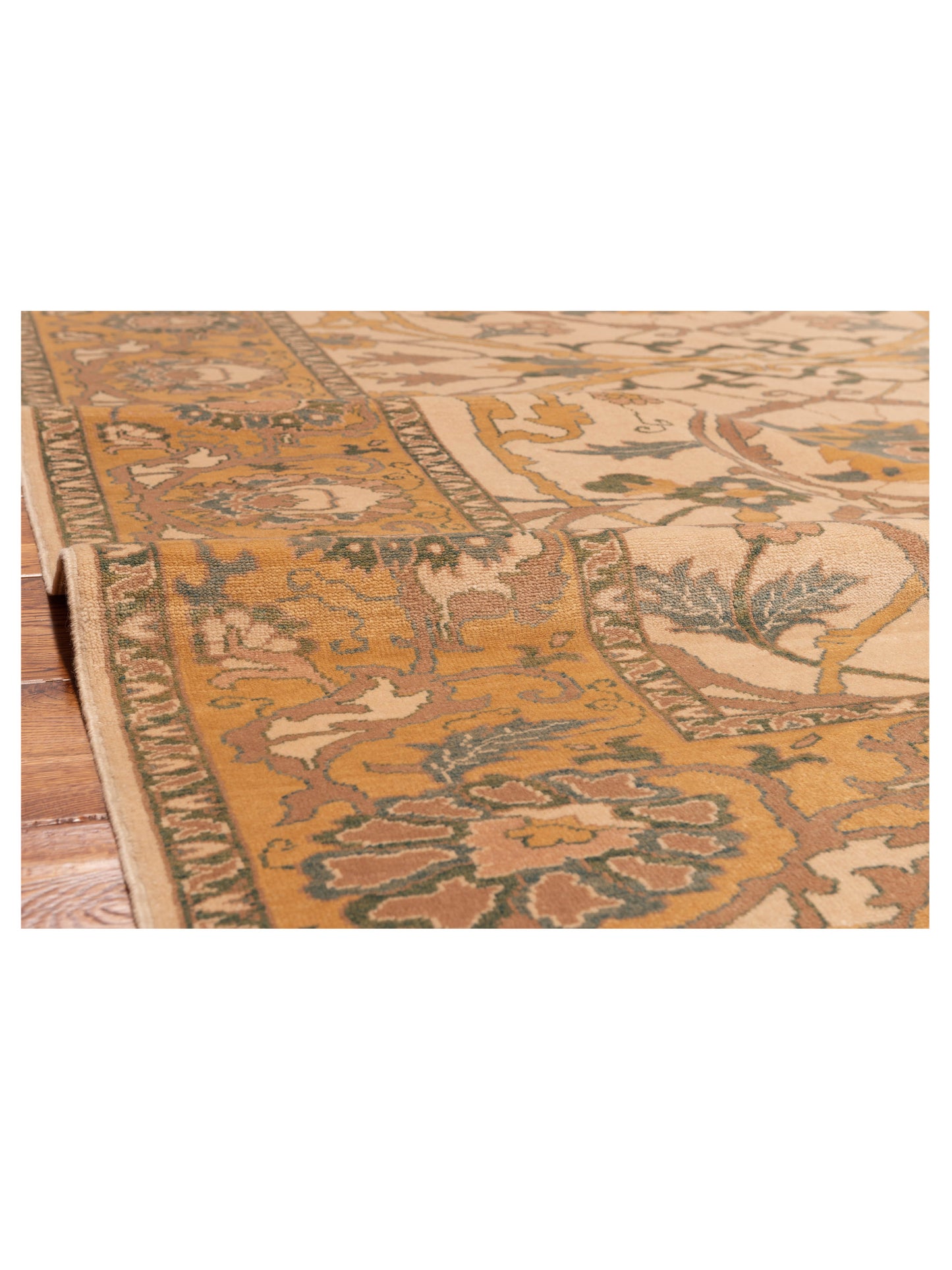 Antiqua Loom Ivory Gold 6.9x9.5 Hand Knotted Rug