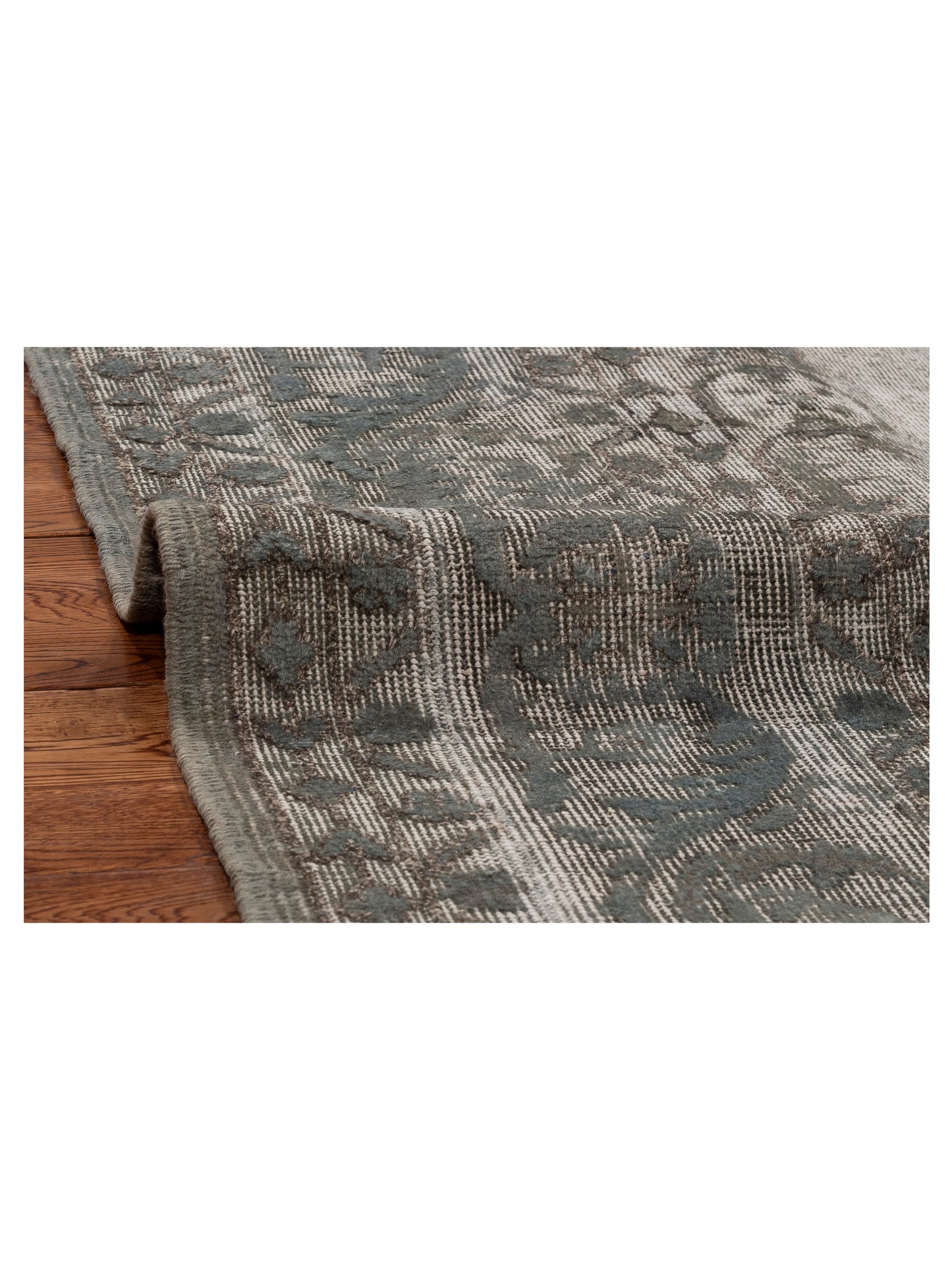 Vintage Gray Gray 6.11x10.4 Hand Knotted Rug