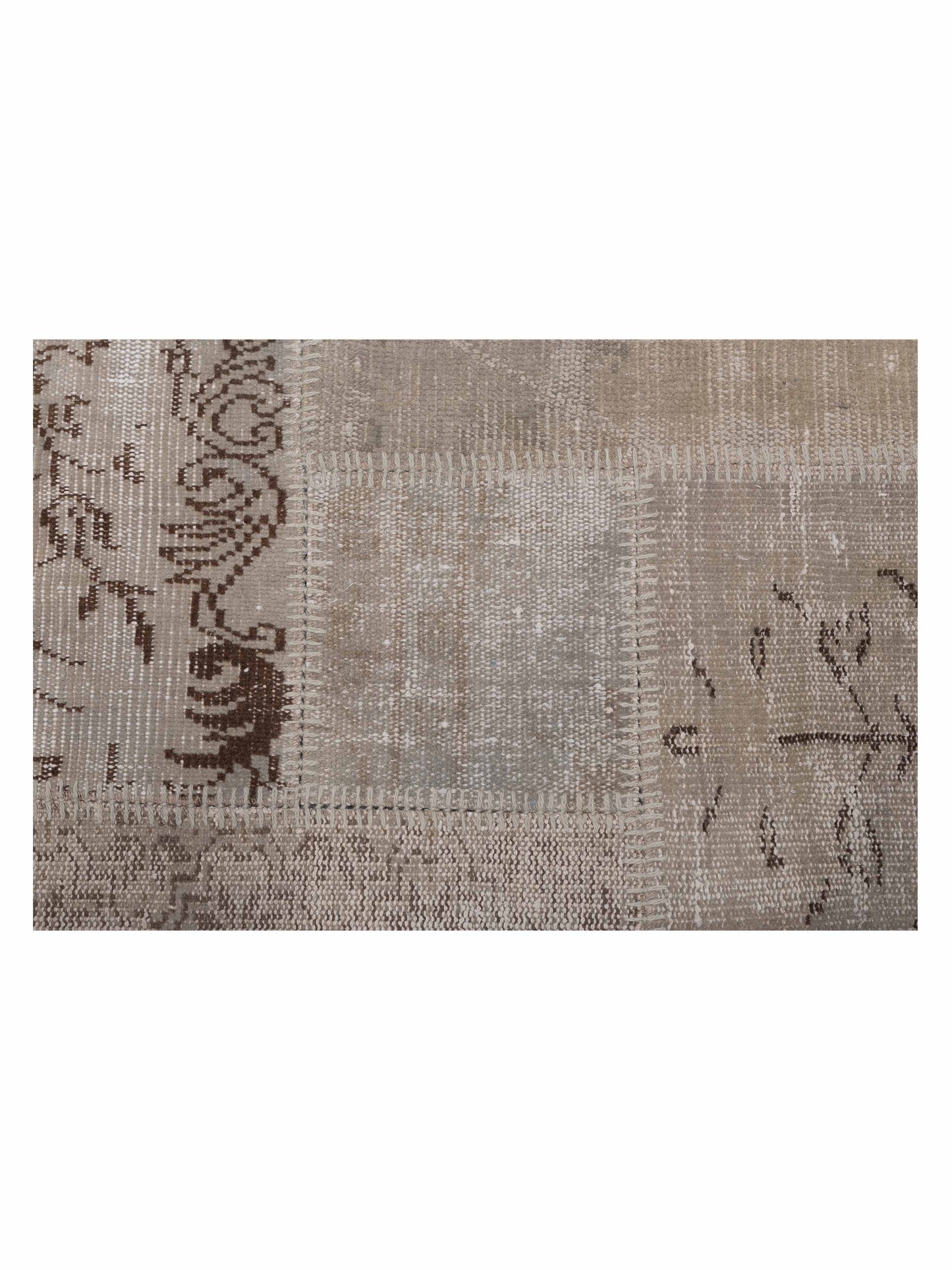 Patchwork Silver 8x9.10 Hand Knotted Rug