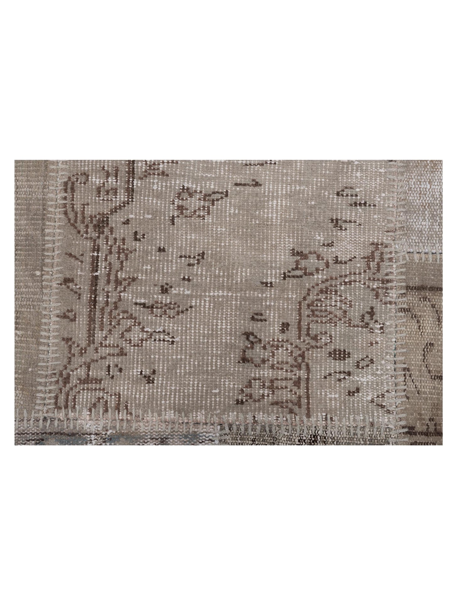 Patchwork Silver 9.10x13.11 Hand Knotted Rug