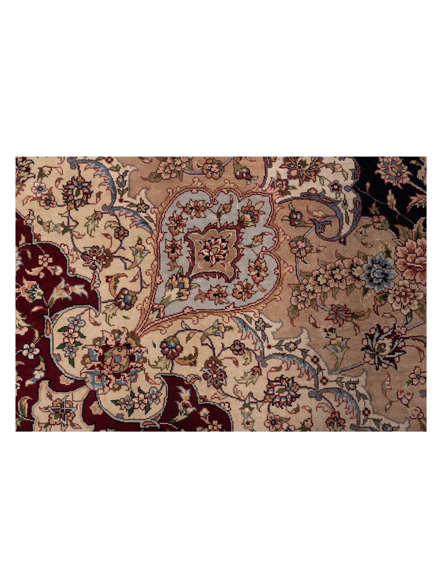 Pure Silk Navy Red 8.1x10 Hand Knotted Rug