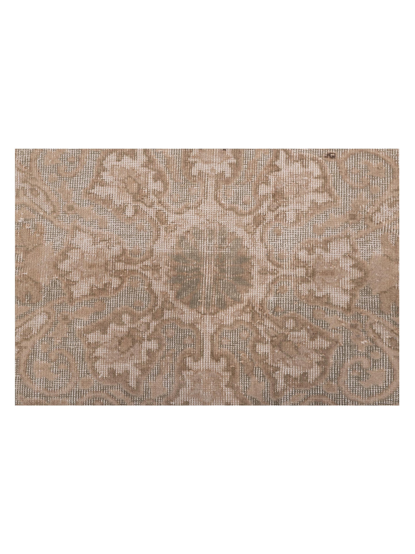 Vintage Ivory Green 7.6x11 Hand Knotted Rug