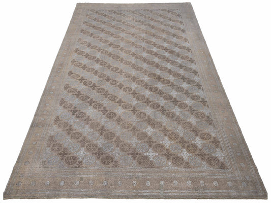Vintage Gray 9.7x13.3 Hand Knotted Rug