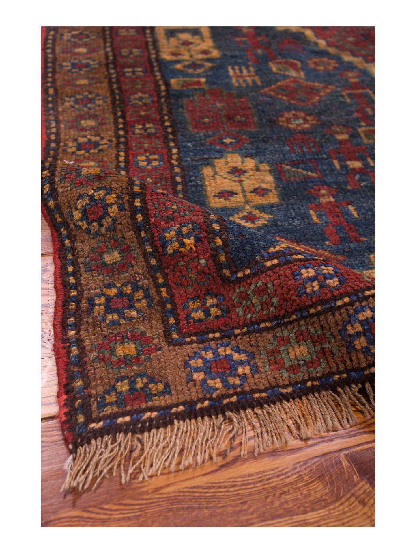 Nomadra Blue Brown 4x6 Hand Knotted Rug