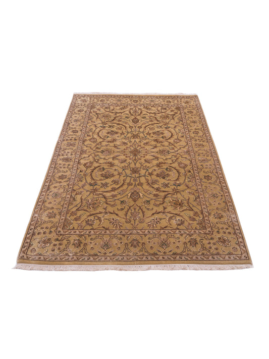 Javira Gold Gold 4.1x6.2 Hand Knotted Rug