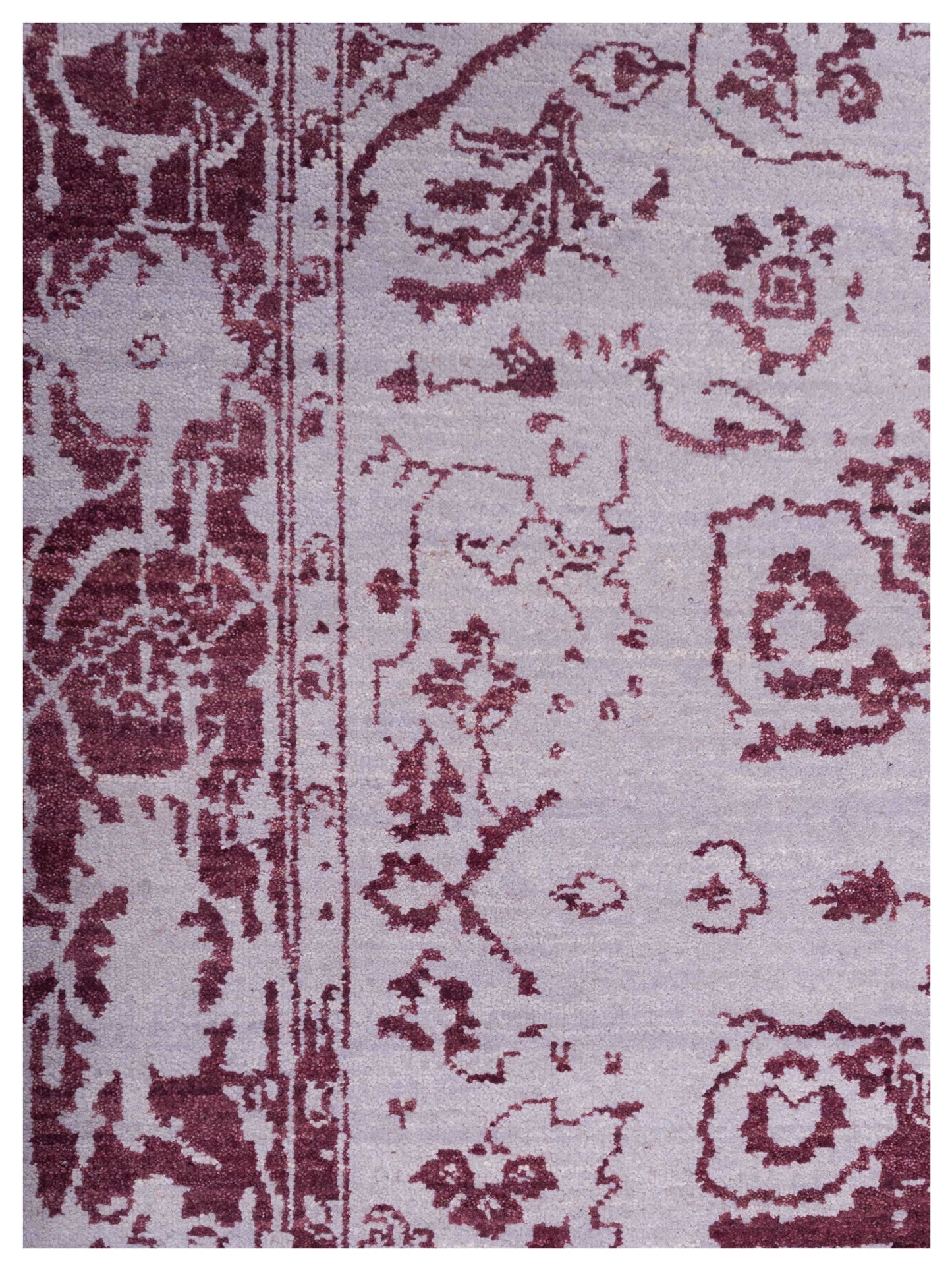 Tenzari Silver Plum 4x6.1 Hand Knotted Rug