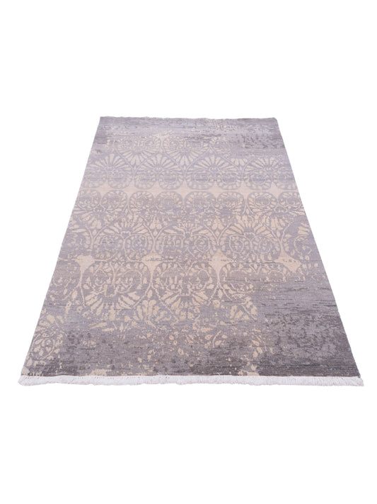 Tenzari Gray 3.11x6 Hand Knotted Rug