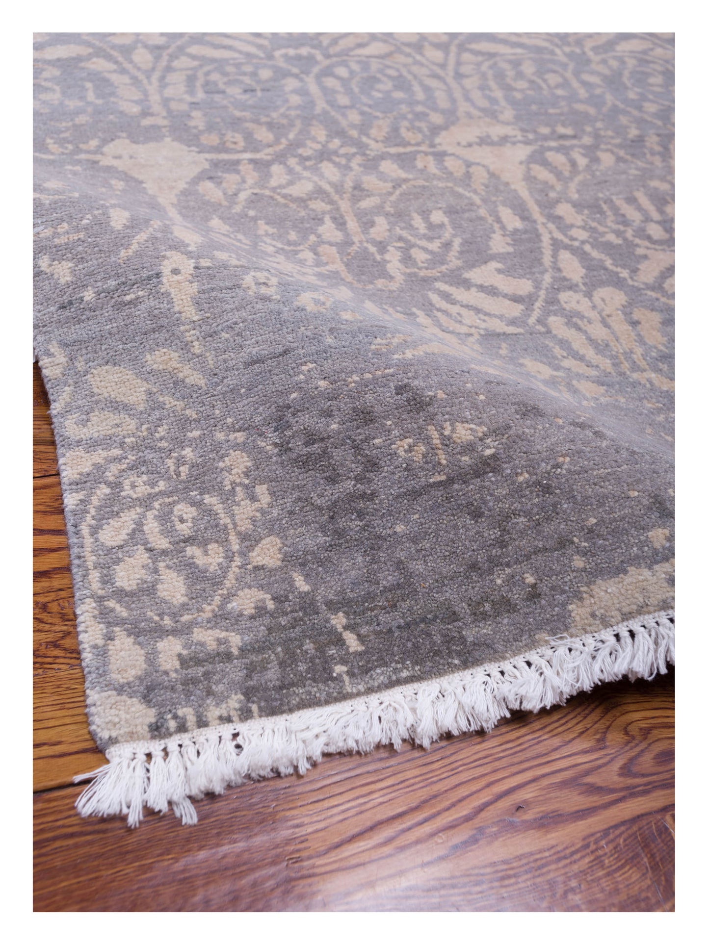 Tenzari Gray 3.11x6 Hand Knotted Rug