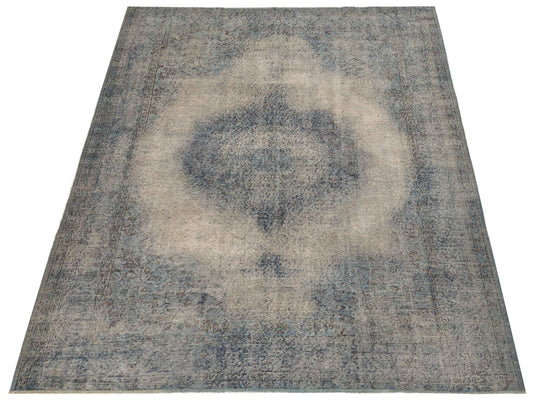 Vintage Blue 7x10.3 Hand Knotted Rug