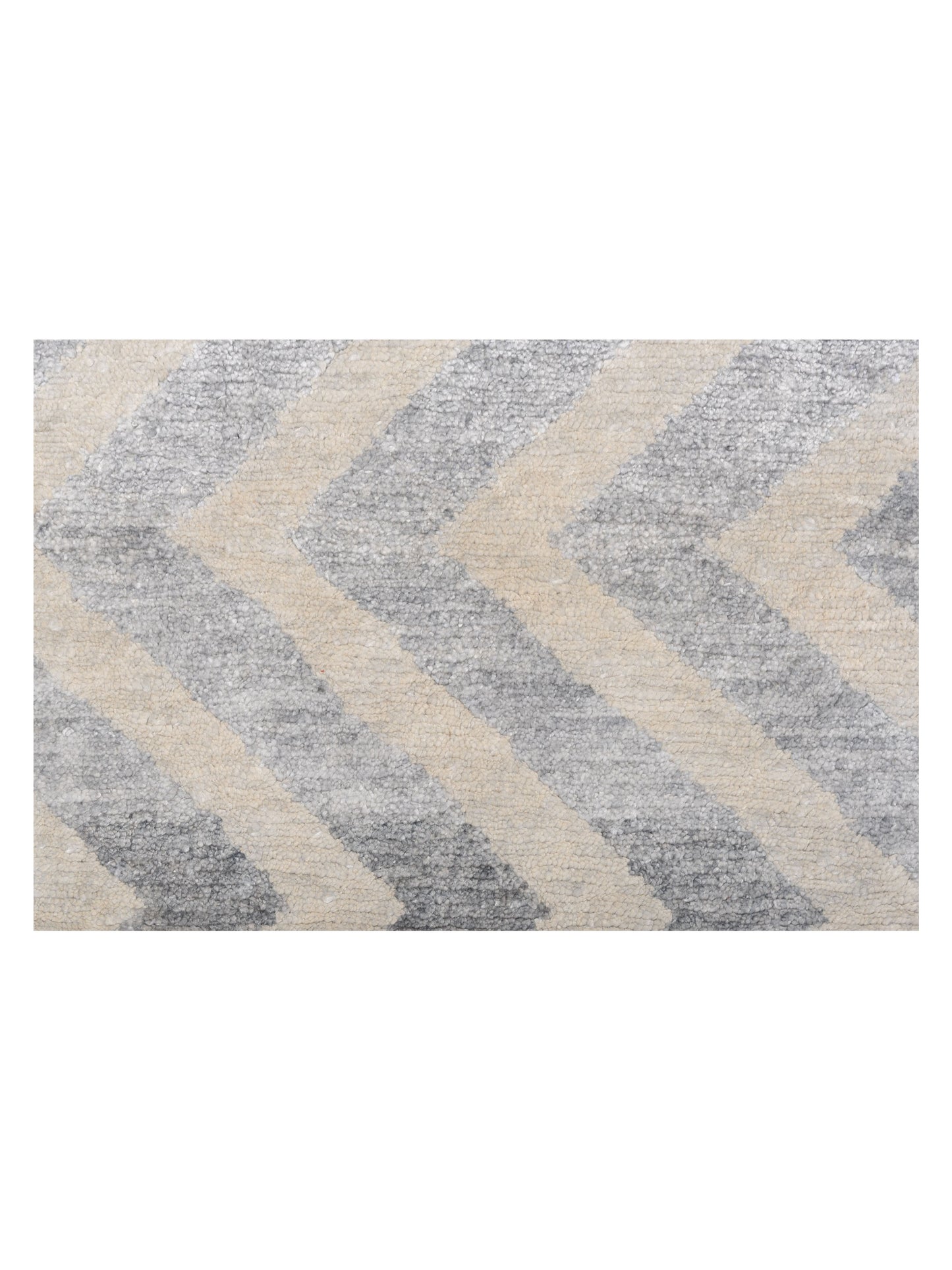 Tenzari Gray Ivory 6.3x8.11 Hand Knotted Rug