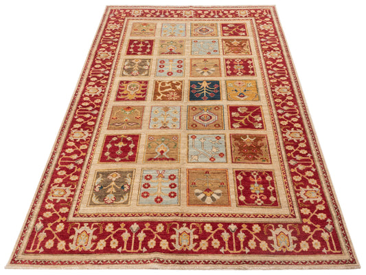 Sabira Multi 6.6x9.7 Hand Knotted Rug