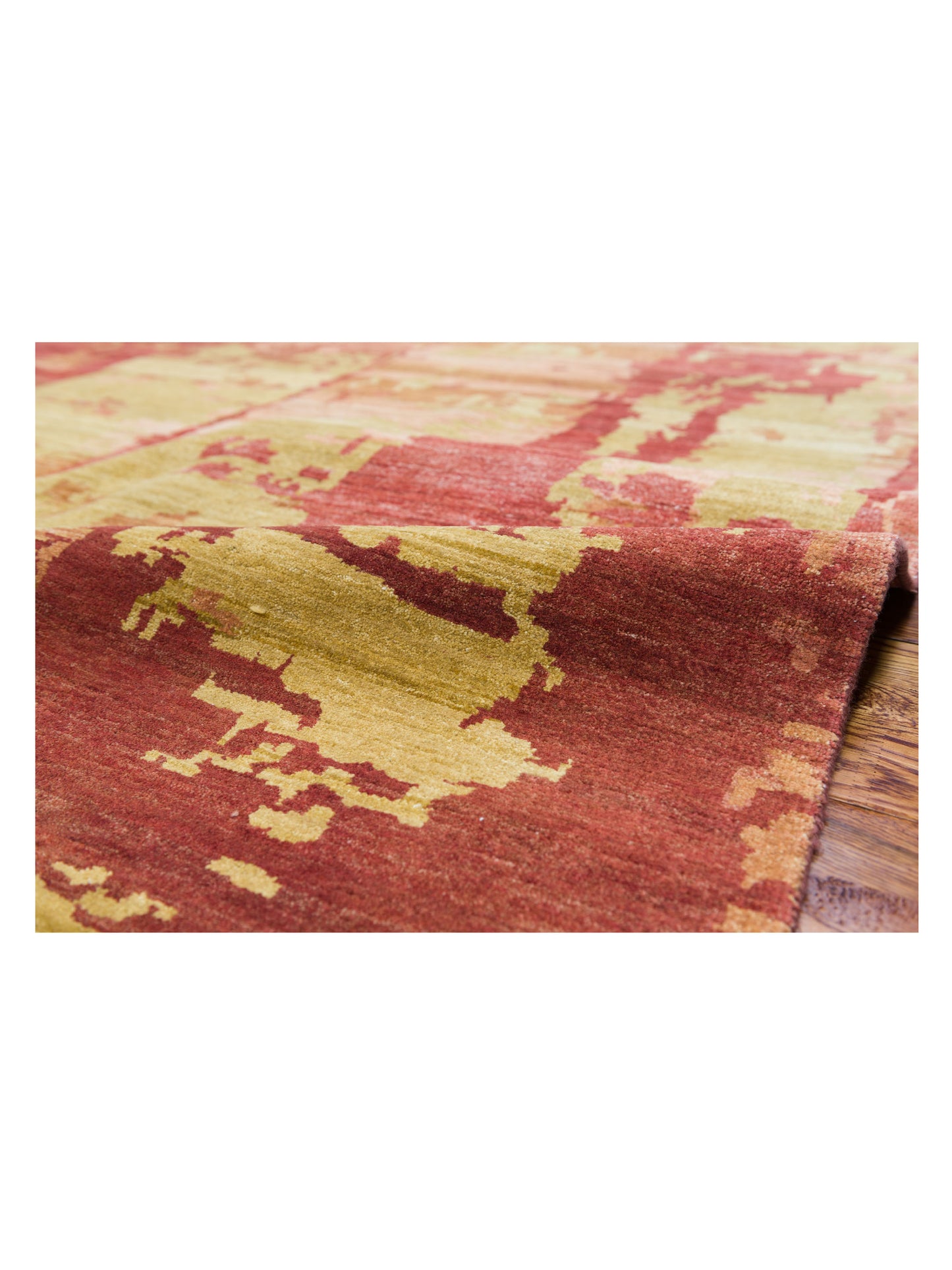 Tenzari Rust 8.9x11.9 Hand Knotted Rug