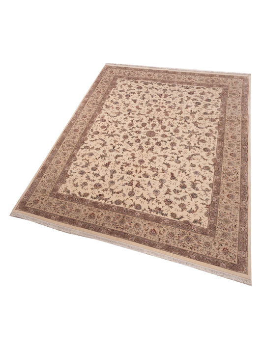 Artalya Ivory Beige 9x12 Hand Knotted Rug
