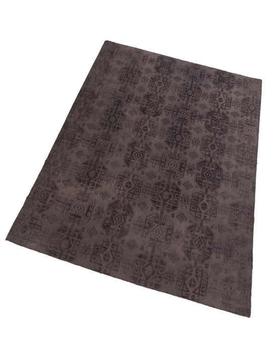 Tibarra Dark Brown 9x12 Hand Knotted Rug