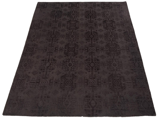 Tibarra Dark Brown 9x12 Hand Knotted Rug