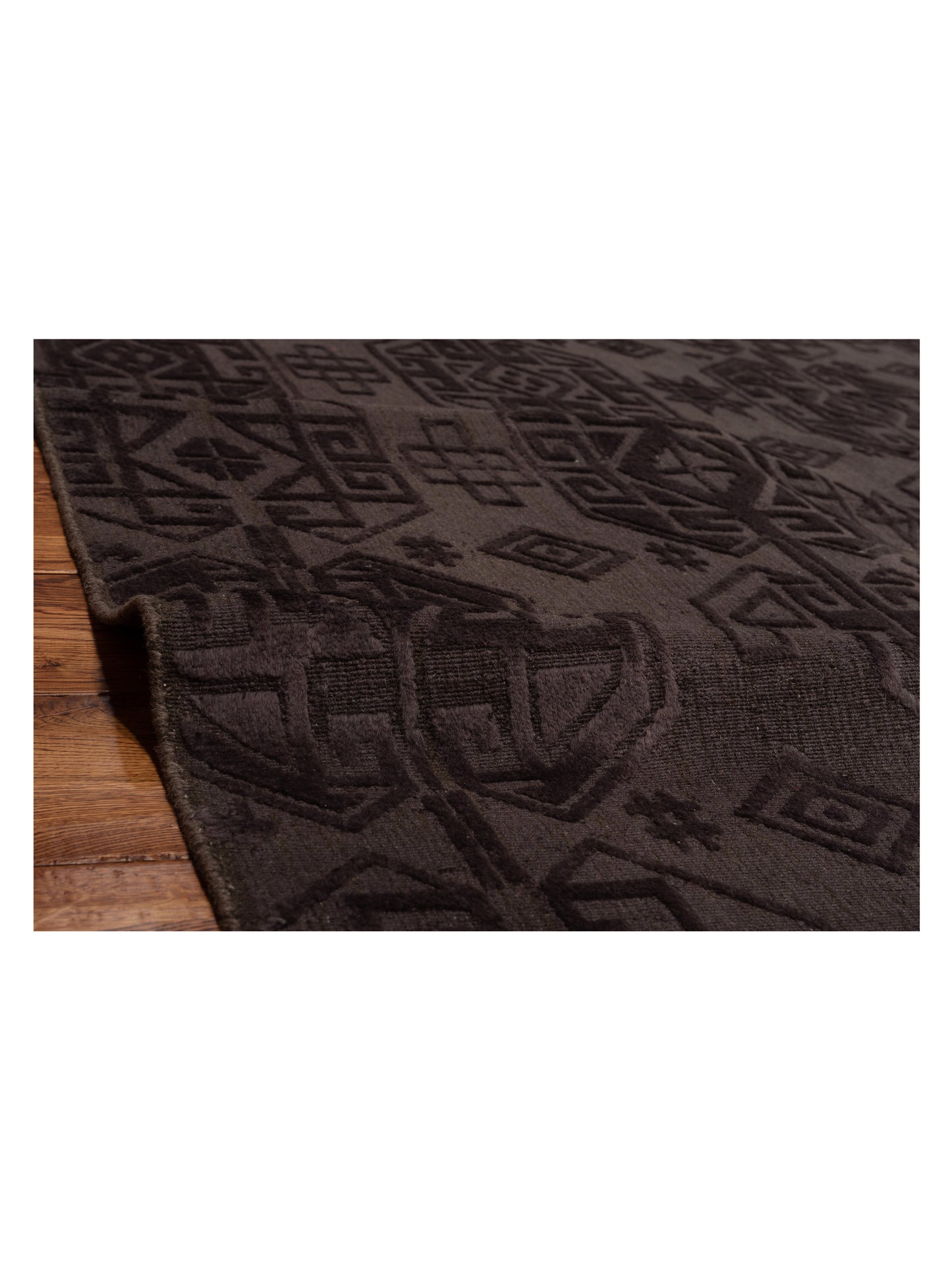 Tibarra Dark Brown 9x12 Hand Knotted Rug