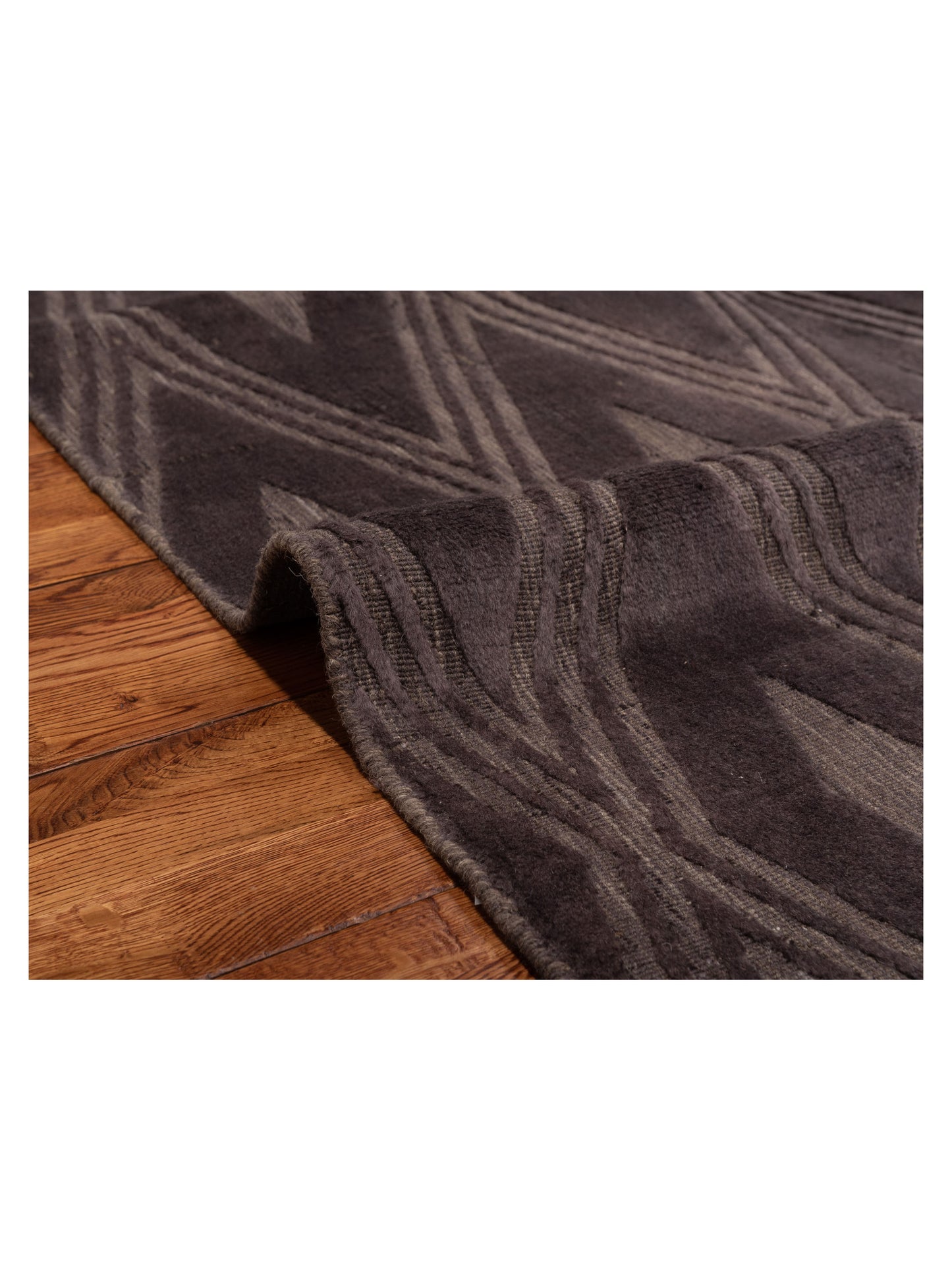 Tibarra Dark Brown 6x9 Hand Knotted Rug