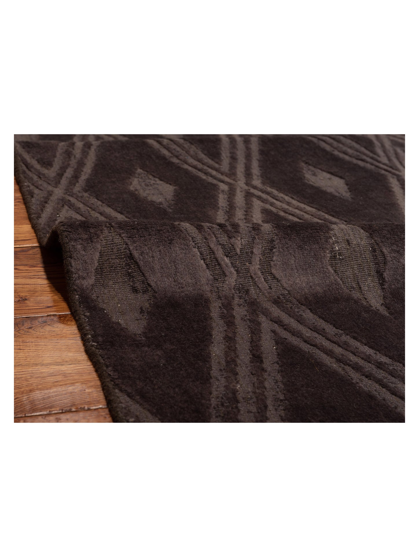 Tibarra Dark Brown 9x12 Hand Knotted Rug