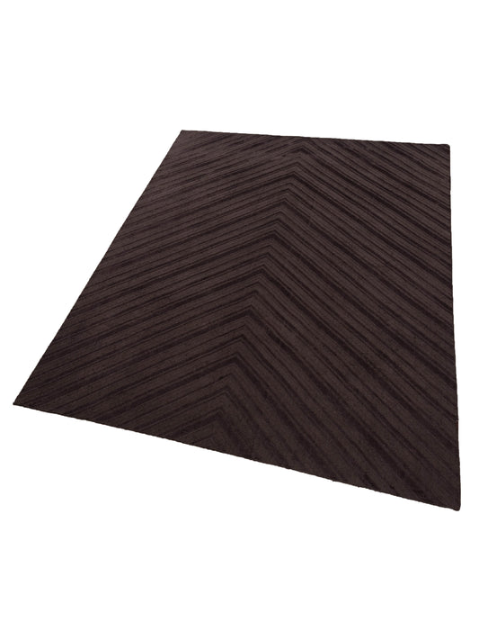 Tibarra Dark Brown Dark Brown 9x12 Hand Knotted Rug