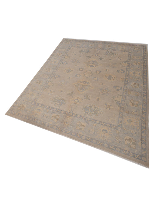 Oushara Beige Gray 8.2x10.6 Hand Knotted Rug