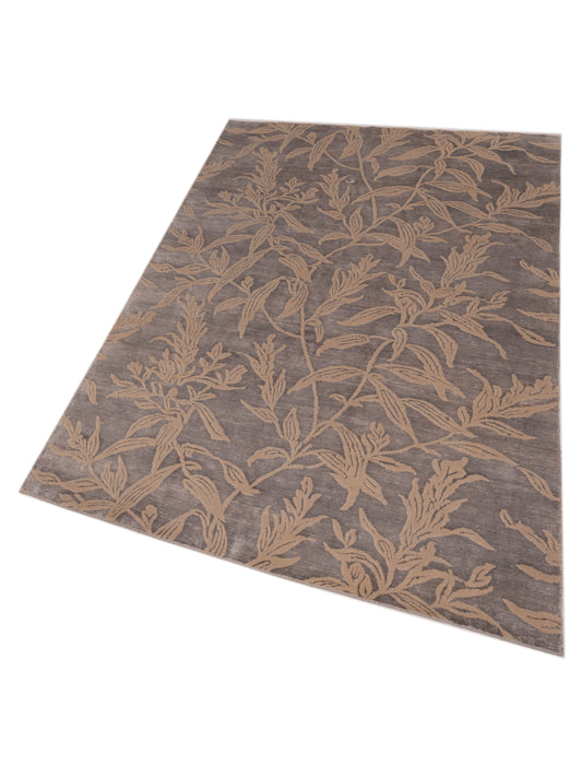 Tenzari Gray 6x8.11 Hand Knotted Rug