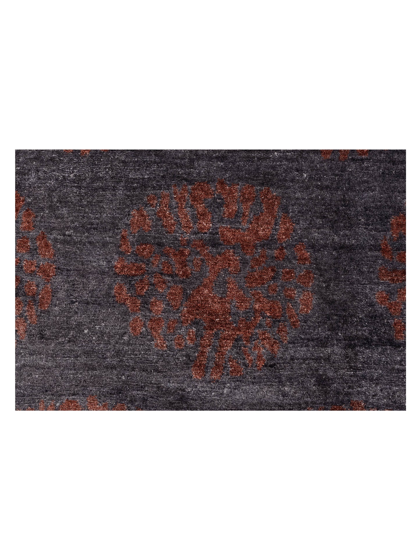 Tenzari Charcoal Red 8.1x10.1 Hand Knotted Rug