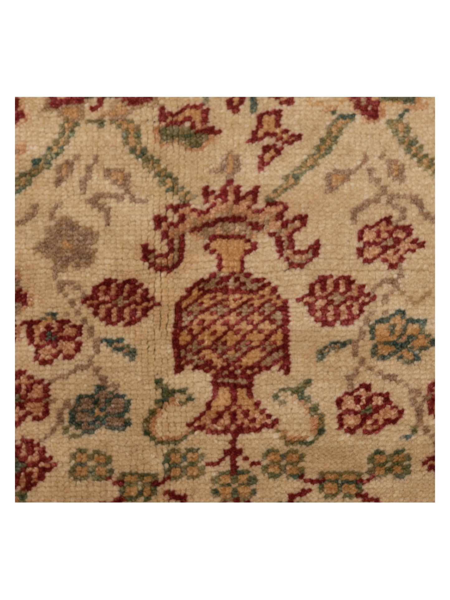 Antiqua Loom Beige Red 6.9x8.11 Hand Knotted Rug