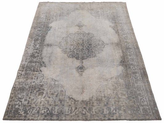 Vintage Light Gray 7.2x10.2 Hand Knotted Rug