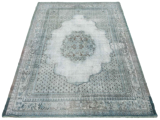 Vintage Green 7.1x10.2 Hand Knotted Rug