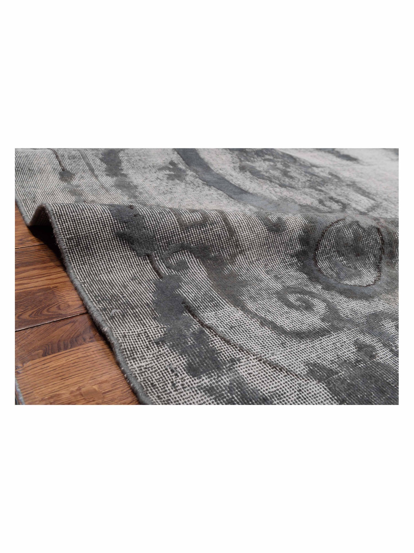 Vintage Gray 7.11x11.9 Hand Knotted Rug