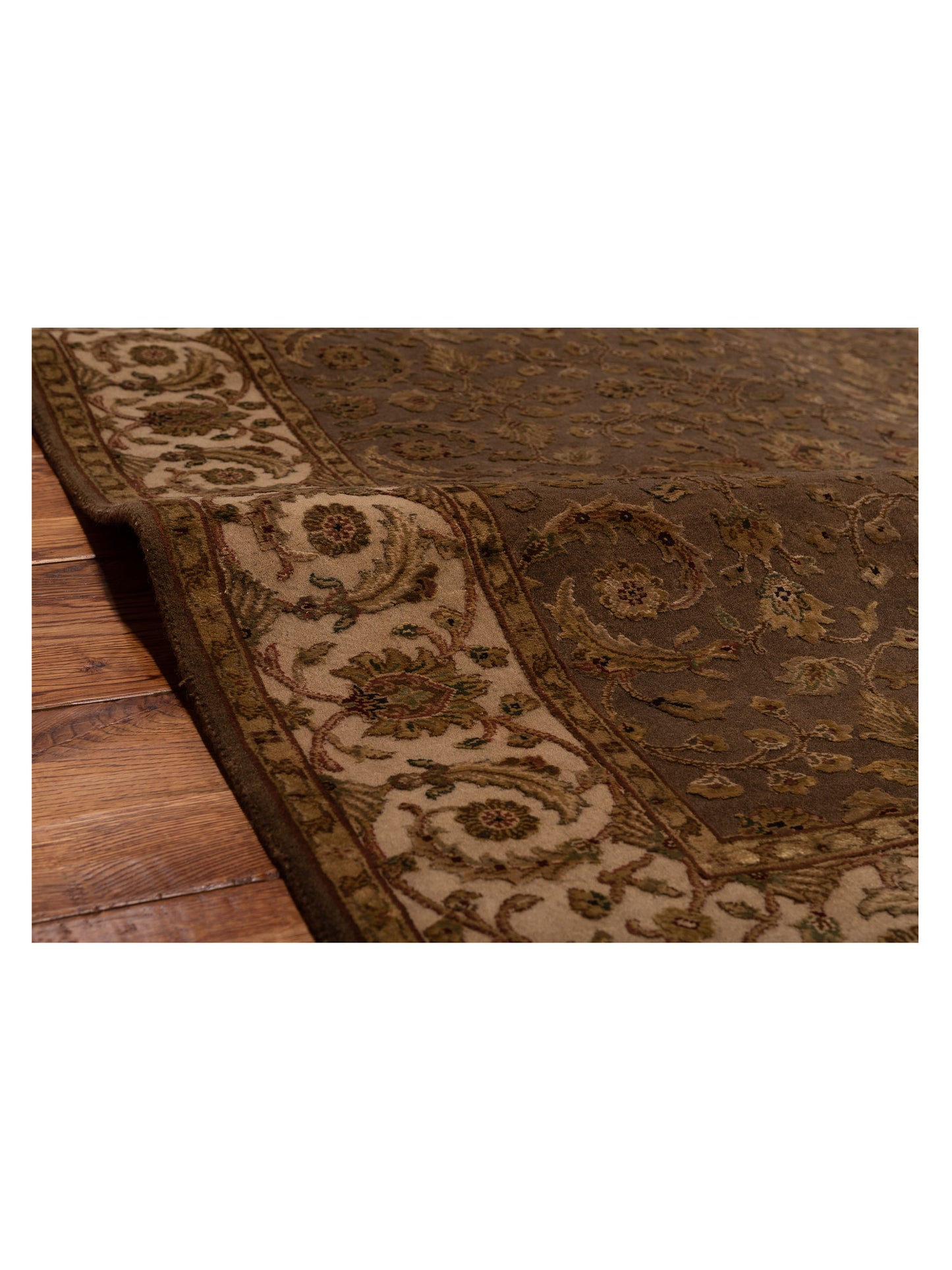 Javira Silk Brown Beige 4.1x6.2 Hand Knotted Rug