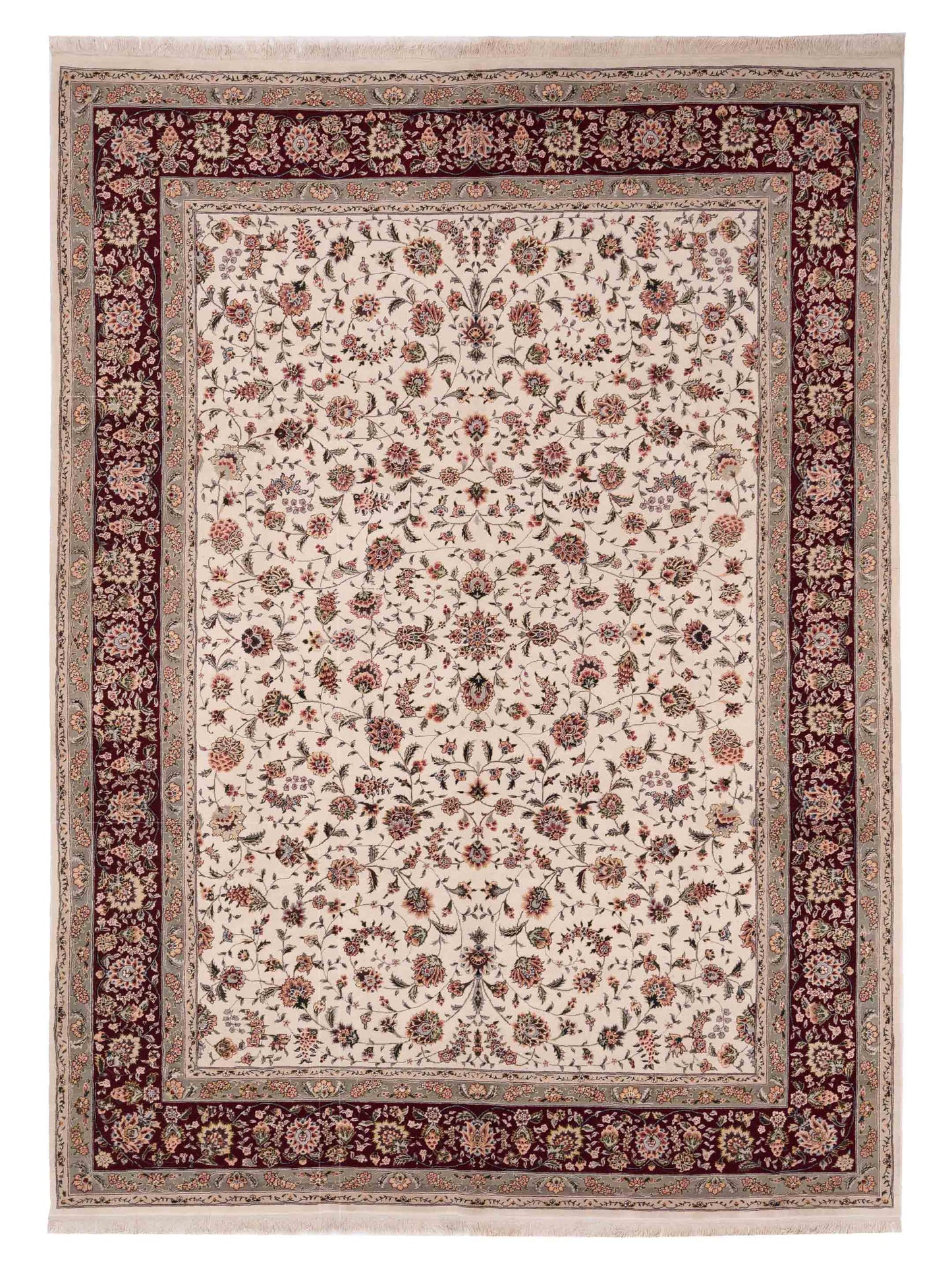 Pasha Magnolia Ivory Red Traditional