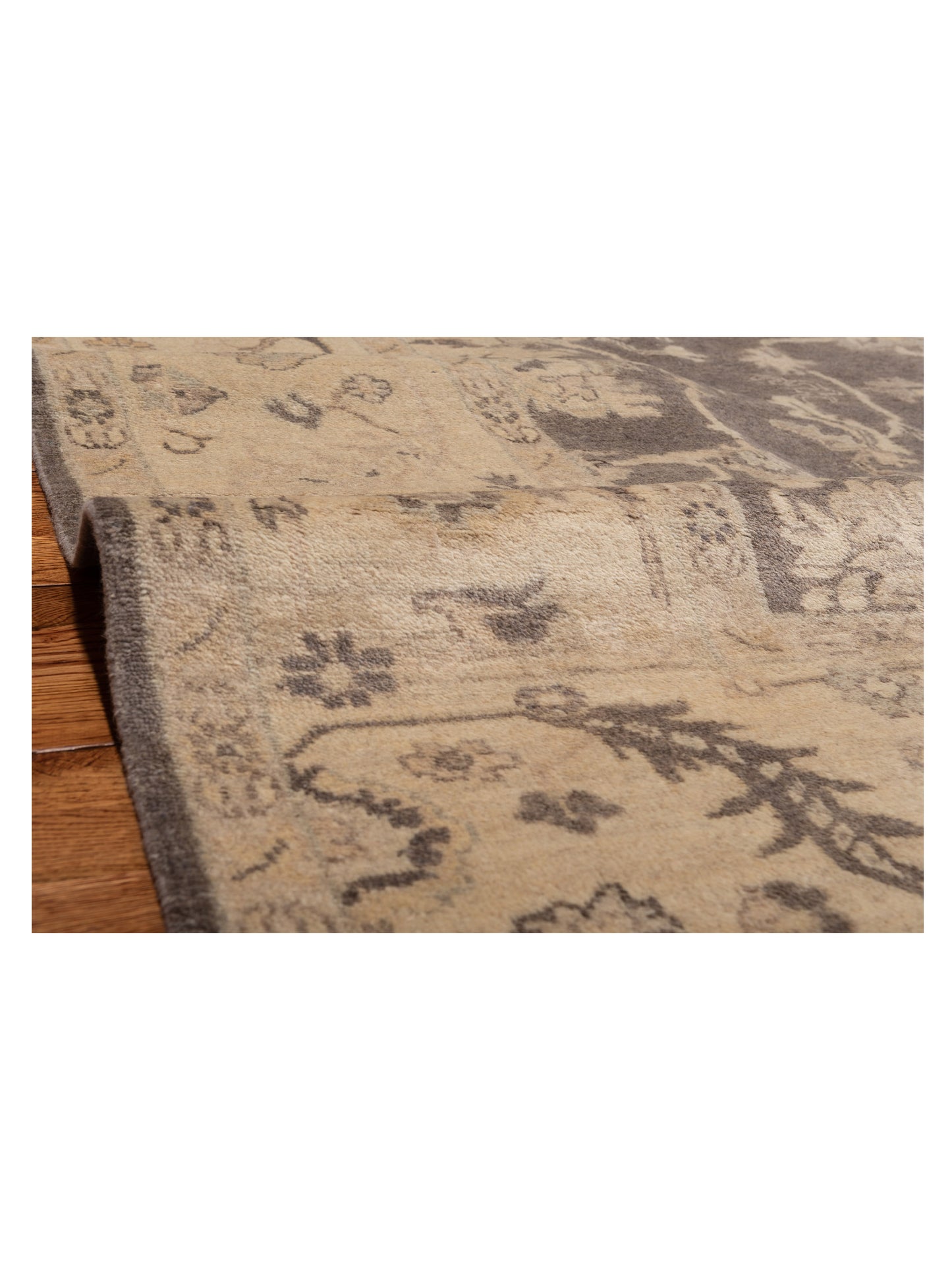Oushara Brown Ivory 7.11x9.10 Hand Knotted Rug