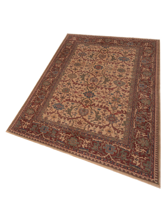 Antiqua Loom Ivory Red 6.9x9.9 Hand Knotted Rug