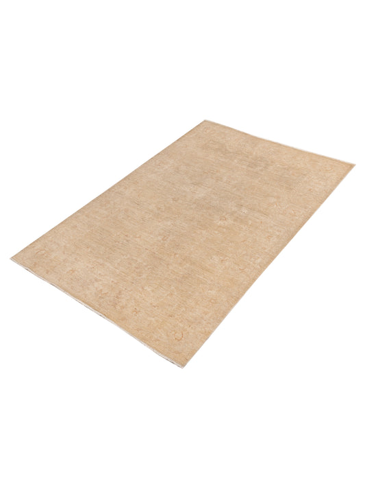 Sabira Beige Beige 5.8x8.9 Hand Knotted Rug