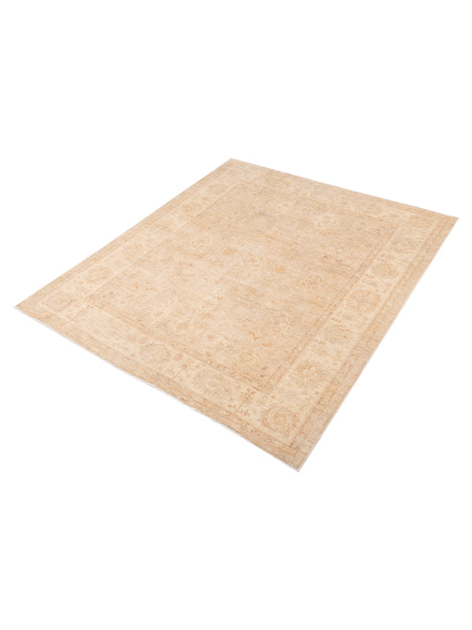 Sabira Beige Ivory 8.1x9.6 Hand Knotted Rug