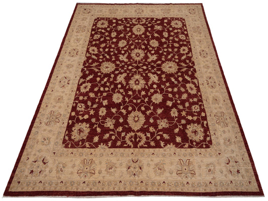 Sabira Red Ivory 7.11x10.1 Hand Knotted Rug