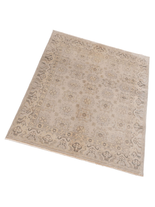 Distona Gray Gray 6.7x6.7 Hand Knotted Rug