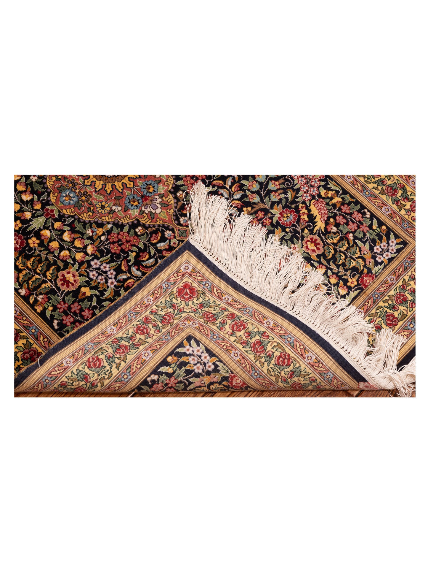 Pure Silk Black Gold 2.1x3.1 Hand Knotted Rug