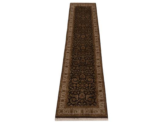 Javira Silk Brown Beige 2.6x10.3 Hand Knotted Rug