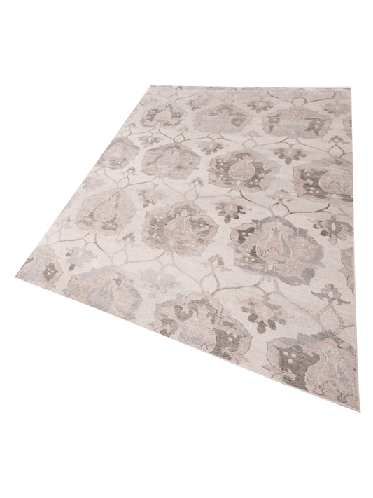 Tenzari Silver Gray 8.8x12 Hand Knotted Rug