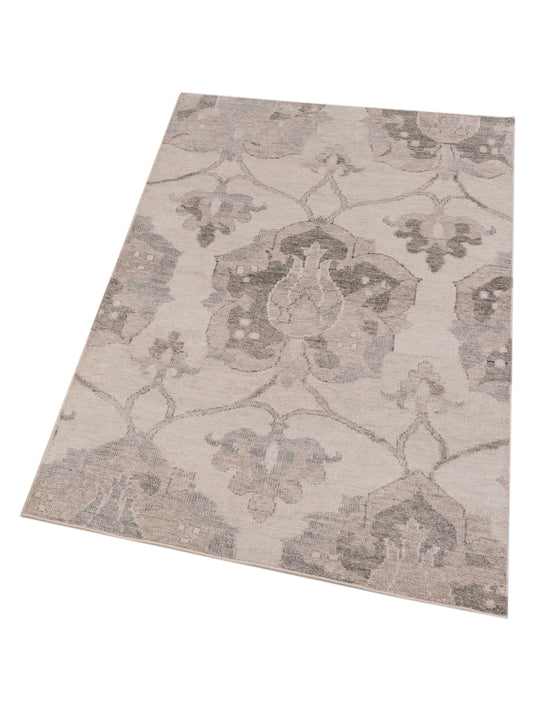 Tenzari Silver Gray 3.11x5.11 Hand Knotted Rug