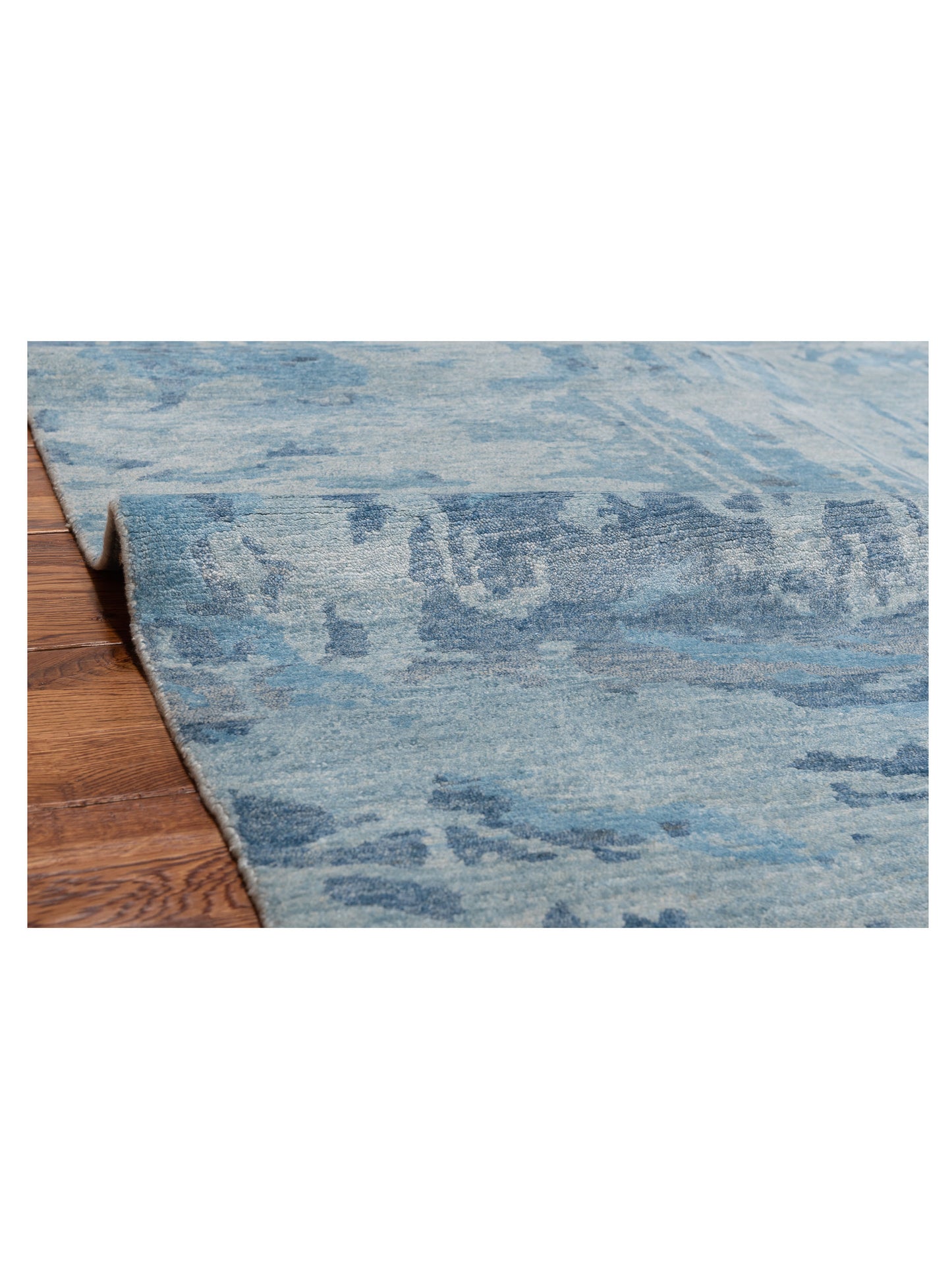 Tenzari Blue 4x5.10 Hand Knotted Rug