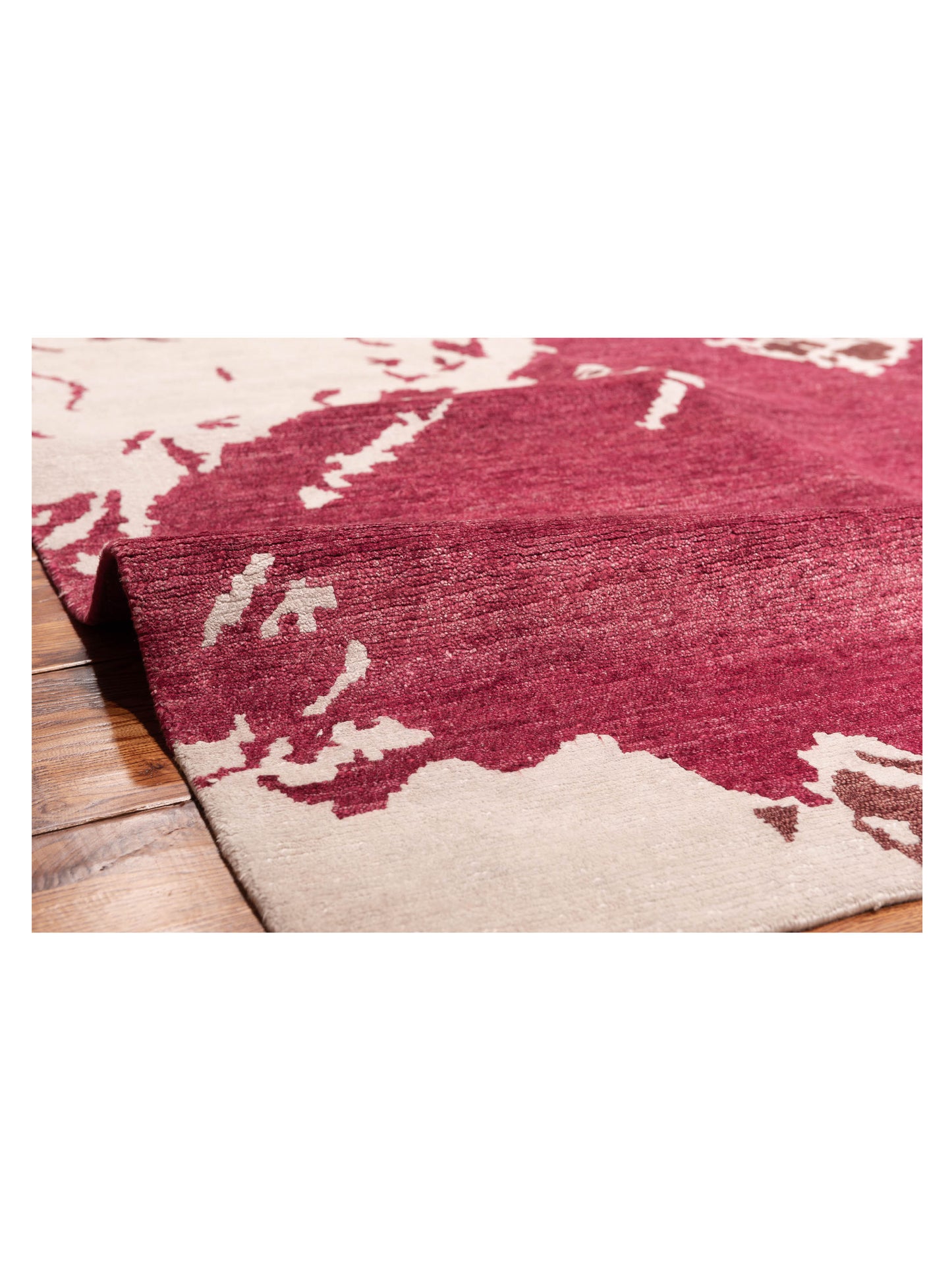 Tenzari Ivory Red 9.3x11.11 Hand Knotted Rug