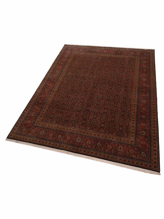 Sansira Navy Orange 9.3x11.11 Hand Knotted Rug