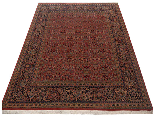 Sansira Orange Navy 8.2x9.9 Hand Knotted Rug