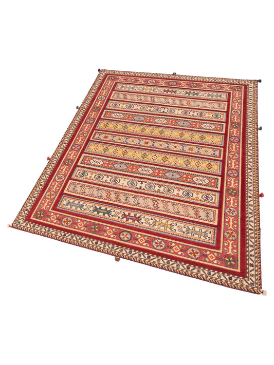 Tribal Soumak Multi 5.7x7.10 Hand Woven Rug