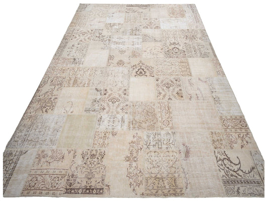 Patchwork Beige 12x15 Hand Knotted Rug