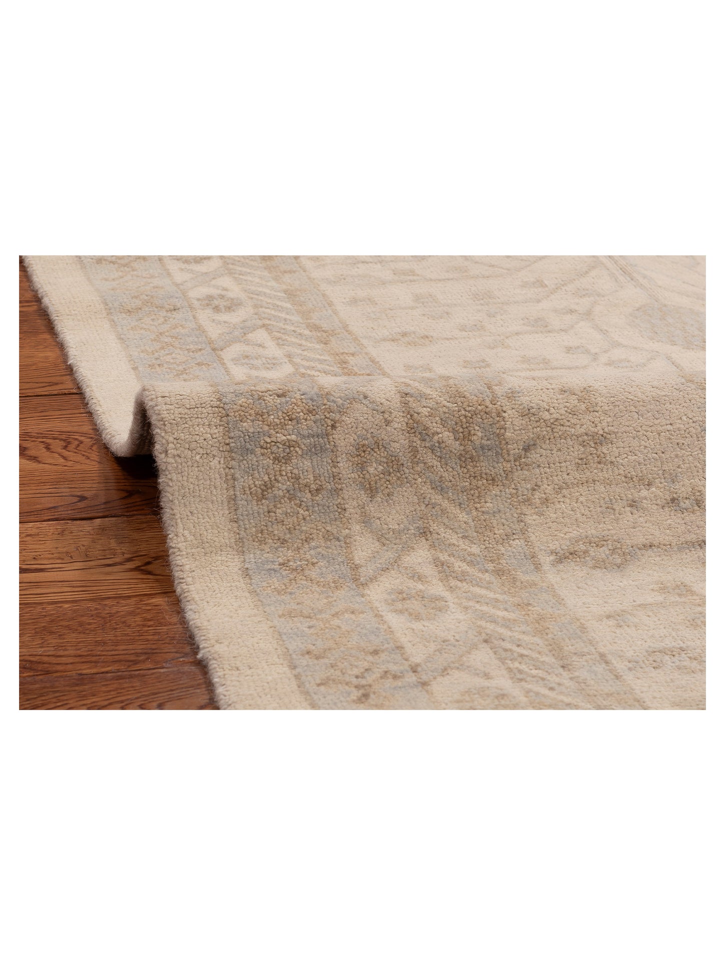 Rosetta Ivory Ivory 4.11x7.11 Hand Knotted Rug
