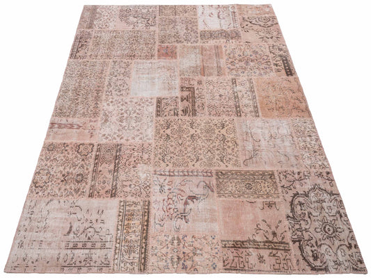Patchwork Pink 8x10 Hand Knotted Rug